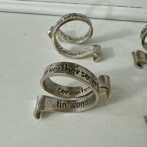 Tin Woodsman Vintage Pewter Napkin Rings for Wine Lovers! 🍷Set of 8